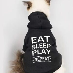 New Pet Clothes, Cat Hoodie Autumn And Winter Warm Black Sweatshirt